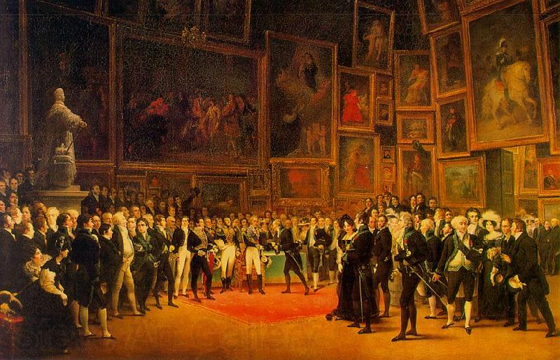 Francois-Joseph Heim Charles  Distributing Awards to Artists Exhibiting at the Salon of 1824 at the Louvre Norge oil painting art